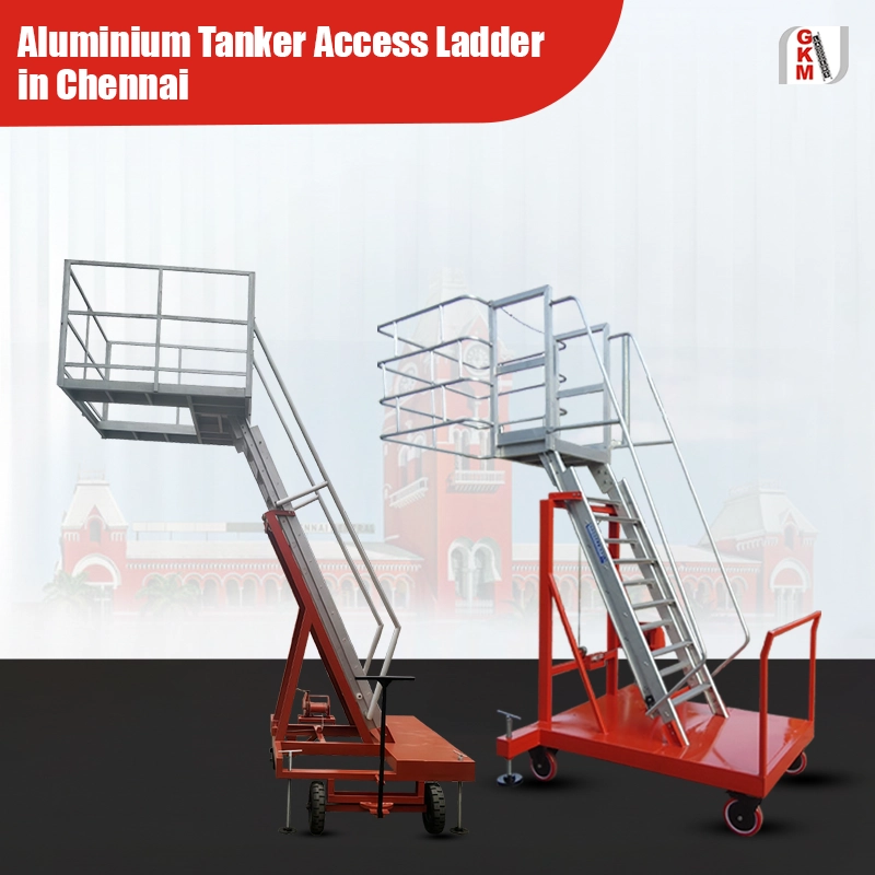 Aluminium tanker access ladder in Chennai designed for safe industrial climbing and tanker maintenance